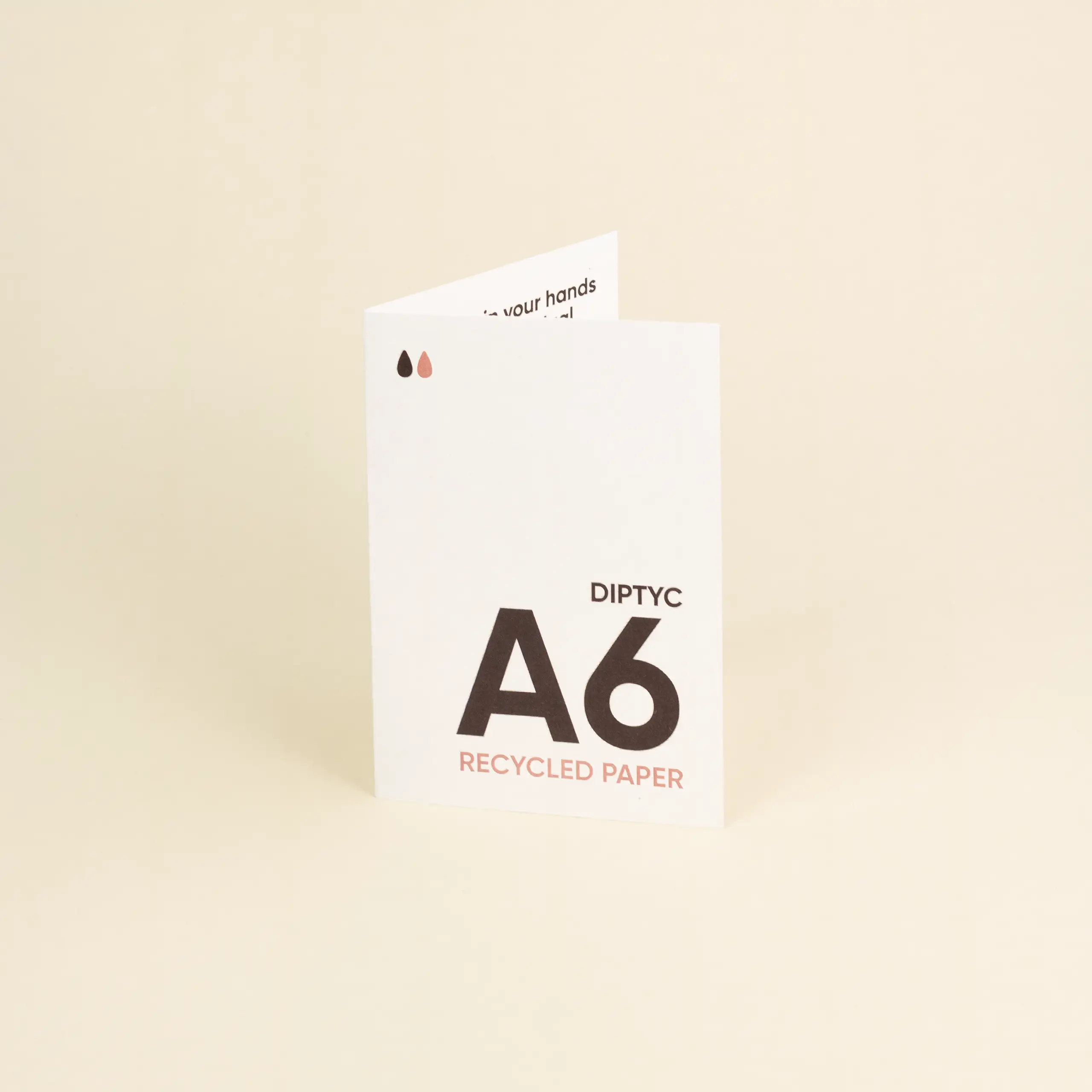 PAPIER ÉCOLOGIQUE: Carte pliante A6. Fermée : 10,5 x 14,8 cm.