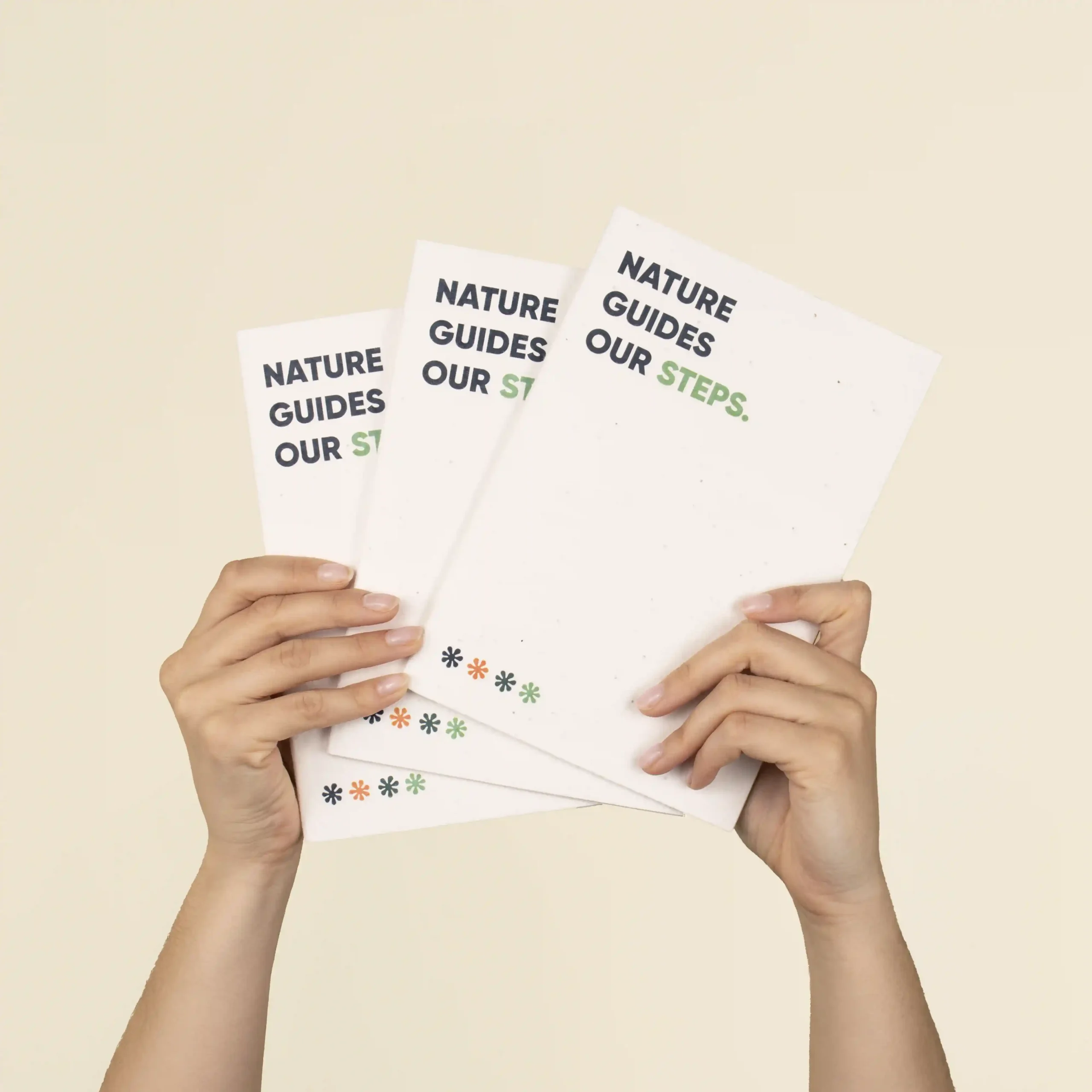 SHON: Eco-friendly notebook with seed paper cover. Full color printing on front and back cover