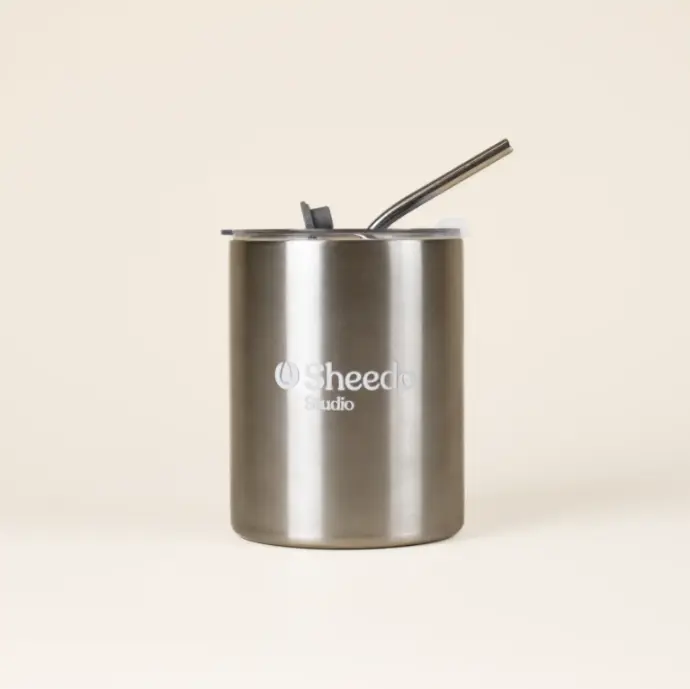 MOON: Travel cup with straw, 300ml. Full color printing