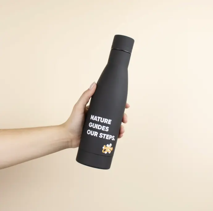 BALANCE: Gourde en acier inoxydable 750 ml. Impression en quadri 