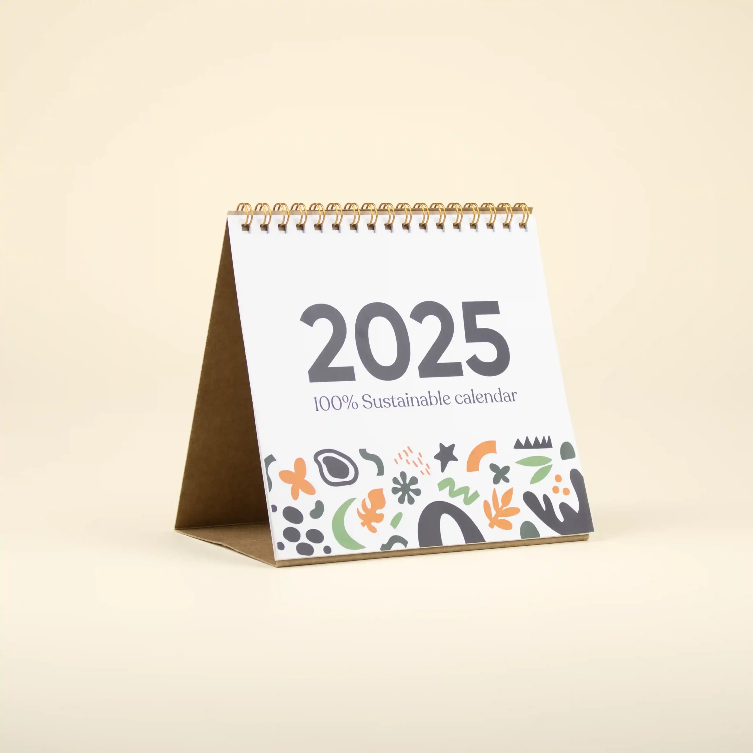 TRINE: Calendario de mesa triangular con papel reciclado