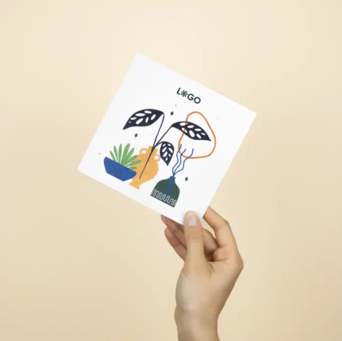 SEED PAPER: Square diptych. 14,5×14,5 cm.